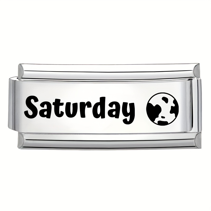 Laser-Engraved Black Lettering Style Bracelet, Months and Days